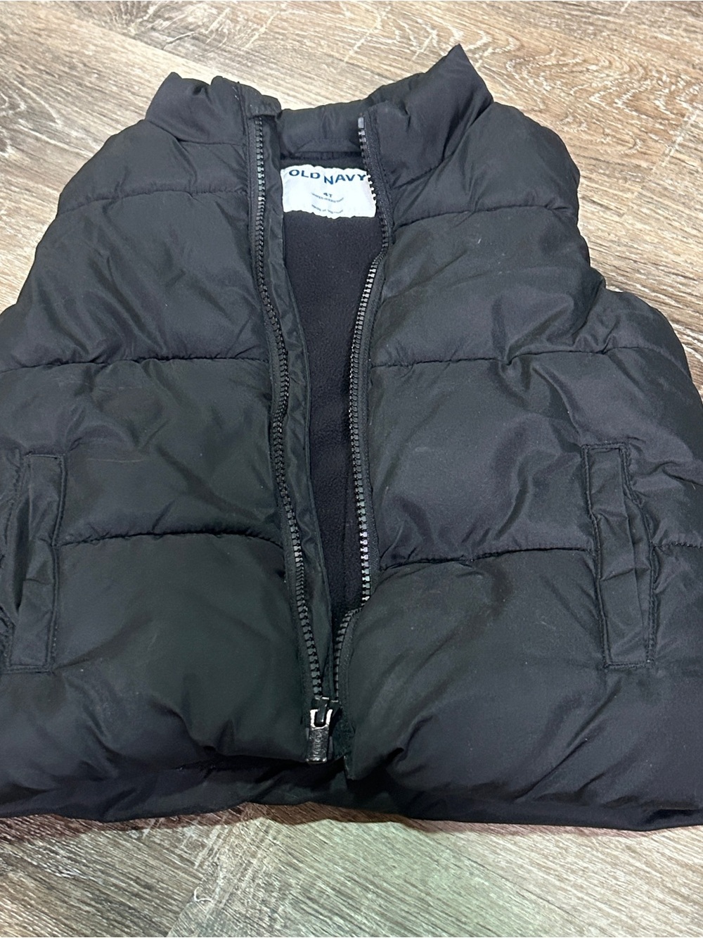 Old Navy Black Water Resistant Fleece Lined Puffer Vest Toddler 4T